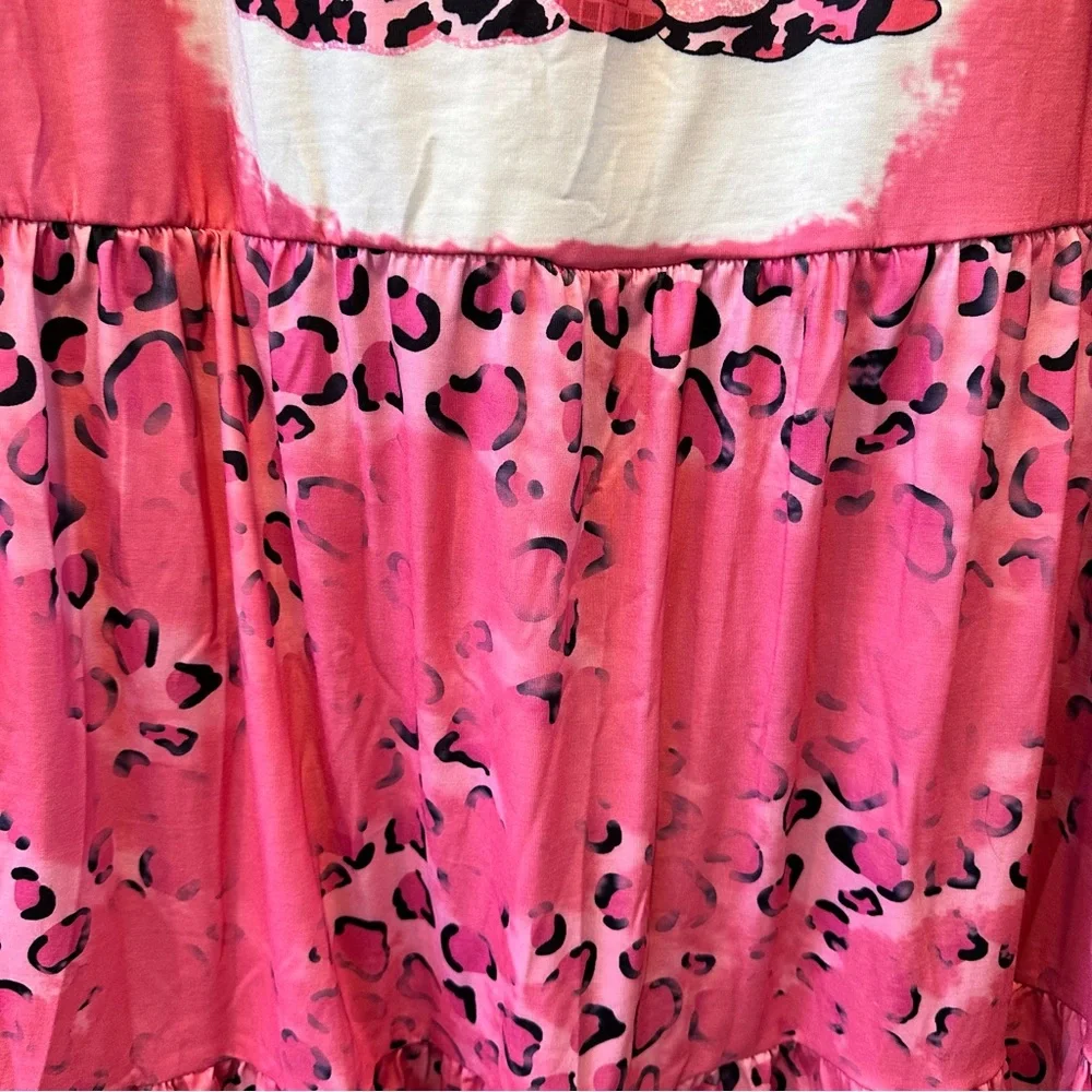 Pink Leopard Christmas Tree Dress 4X | Cozy Holiday Vibes NWOT - Picture 7 of 15